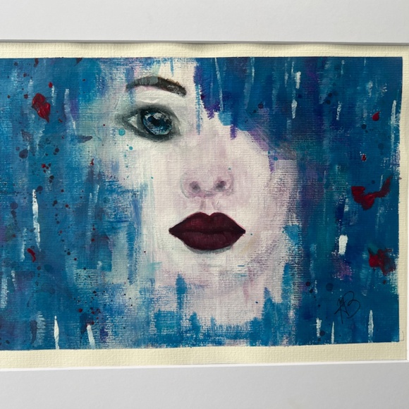 “Escape” Woman’s Face Acrylic Watercolor Painting | Original Artwork - Picture 5 of 7
